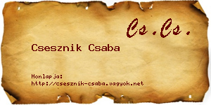 Csesznik Csaba névjegykártya