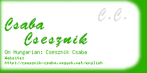 csaba csesznik business card